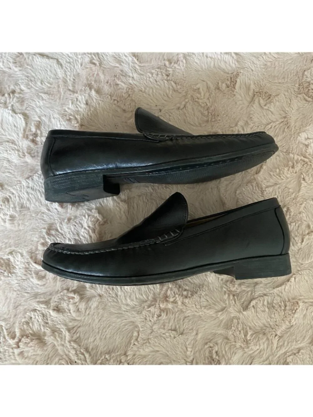 Johnston & Murphy Mens 10M Dark Brown Soft Loafers Sheepskin Classic